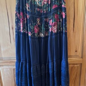 Chic Black with Floral Maxi Skirt